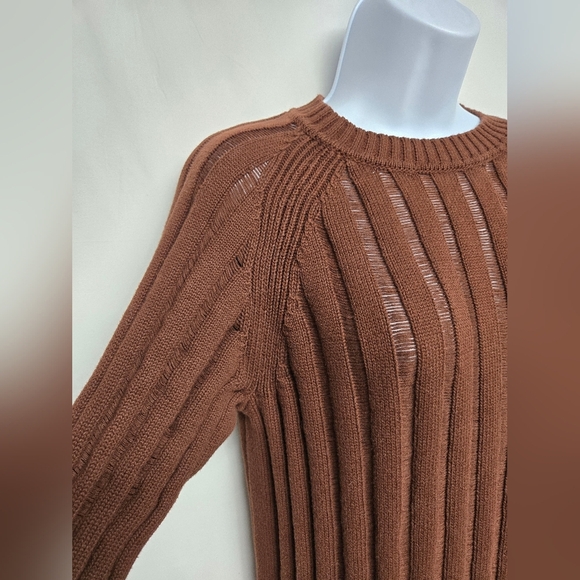 Future Collective Gabriella M Chocolate Brown Sweater Tight And Loose Knit - Picture 2 of 5